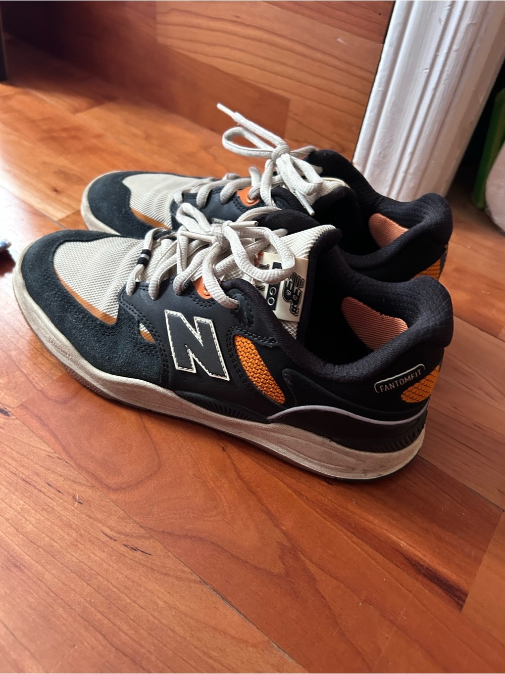 New Balance Black and Orange Tiago 1010 Skate Sneakers